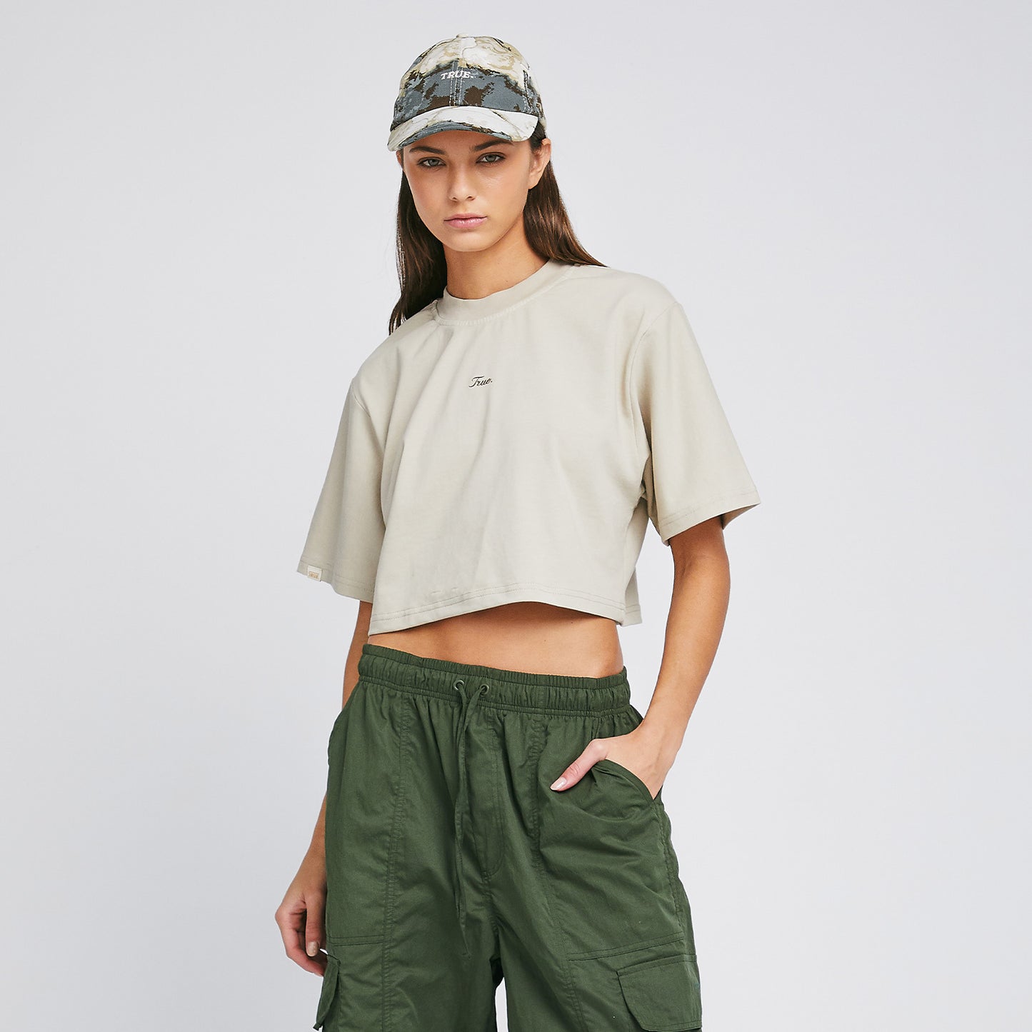 Signature Crop Top Light Sand