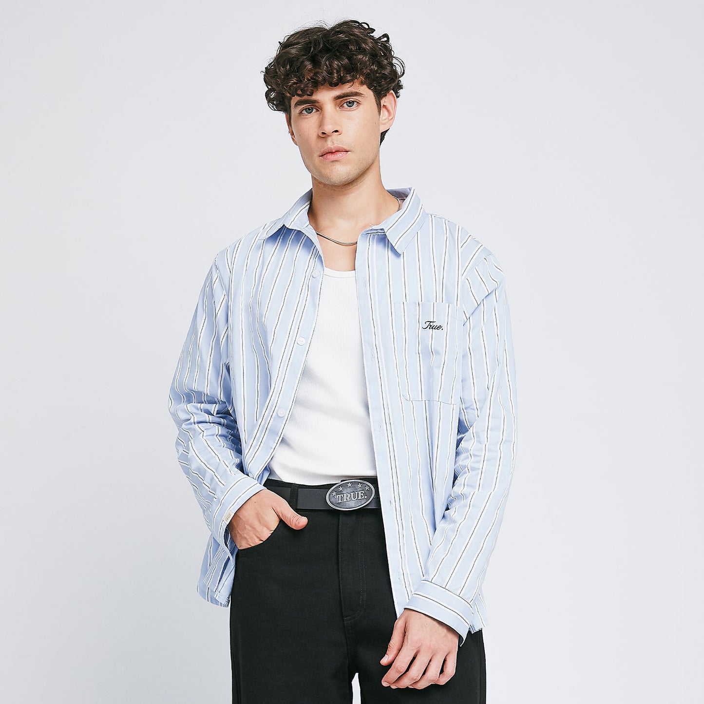 Signature Striped Shirt Light Blue