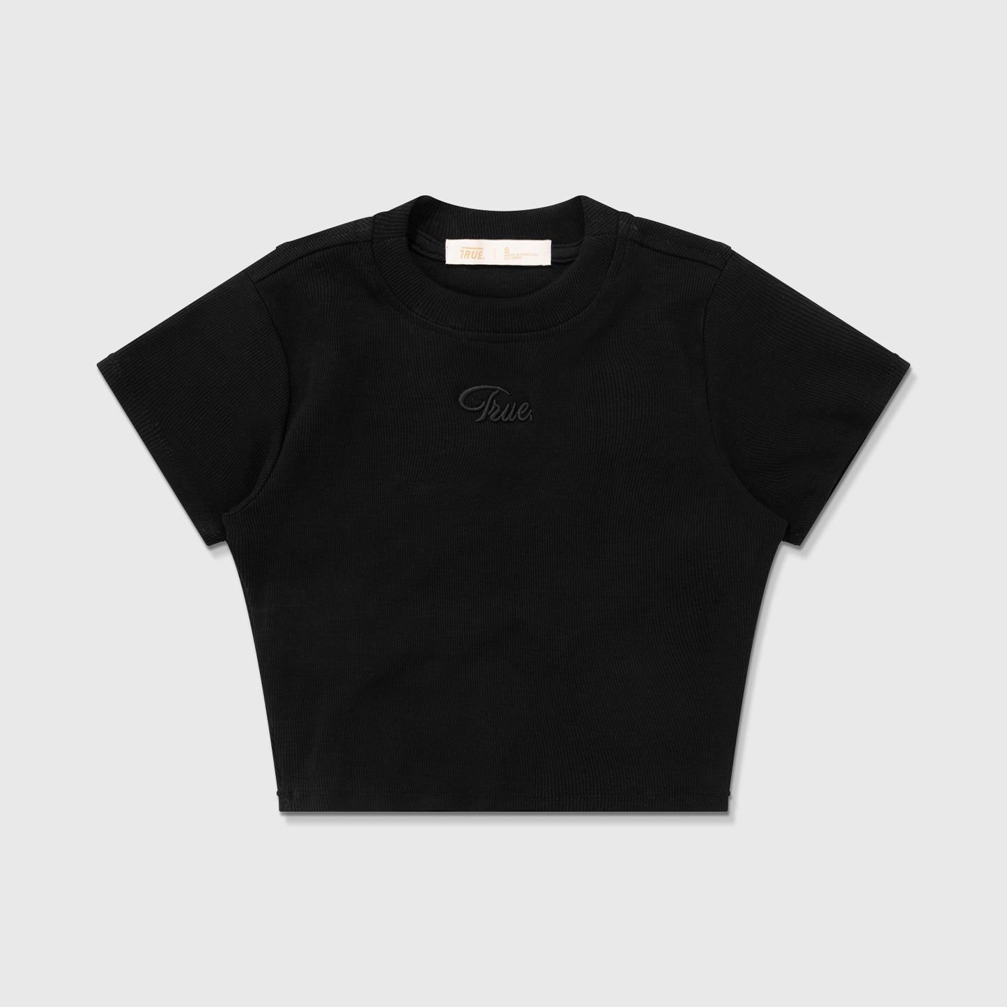 Slim Tee Rib Script Logo Negro