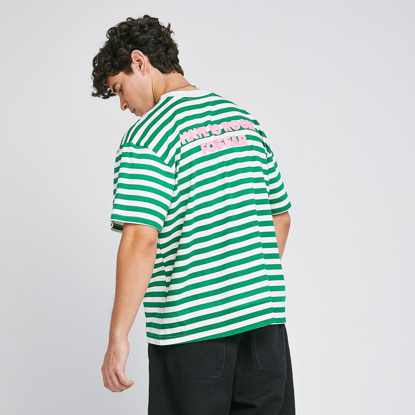 Striped No Fear Tee Green