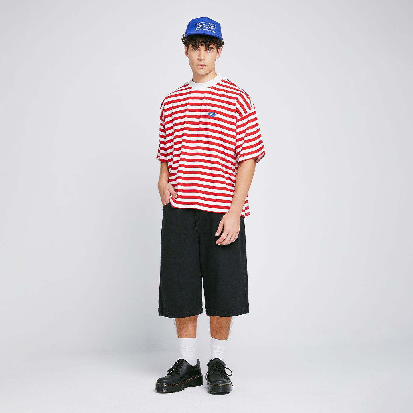 Striped No Fear Tee Red