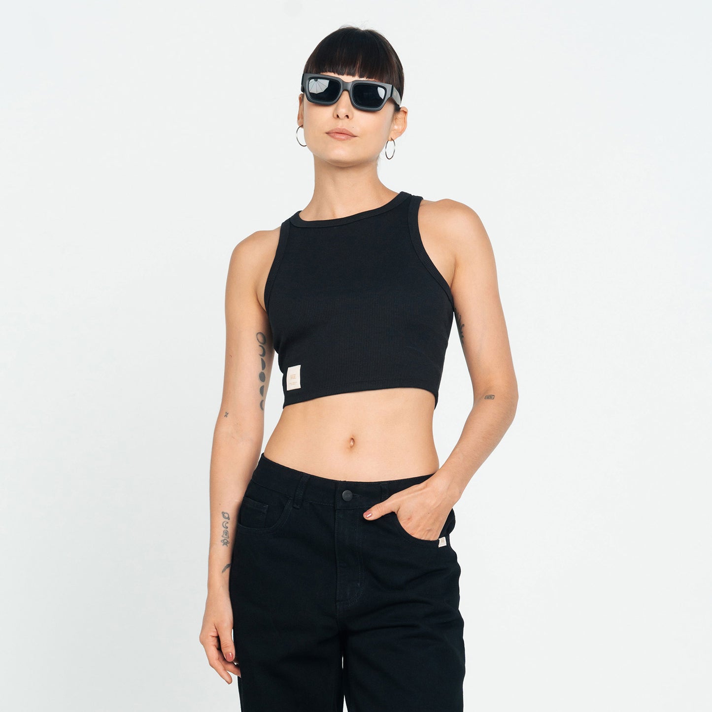 Tank Top En Rib Black