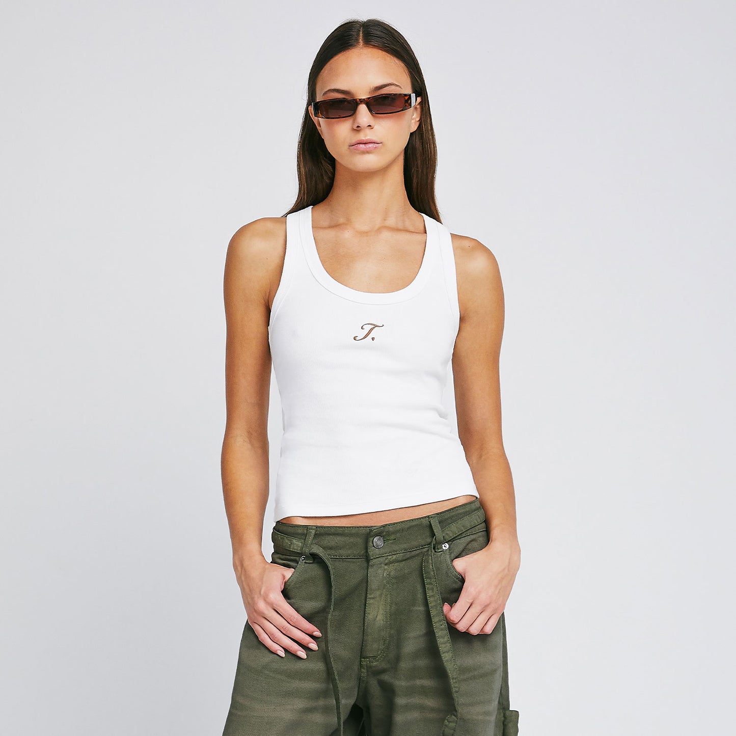 The Journey Ribbed Tank Top Cream