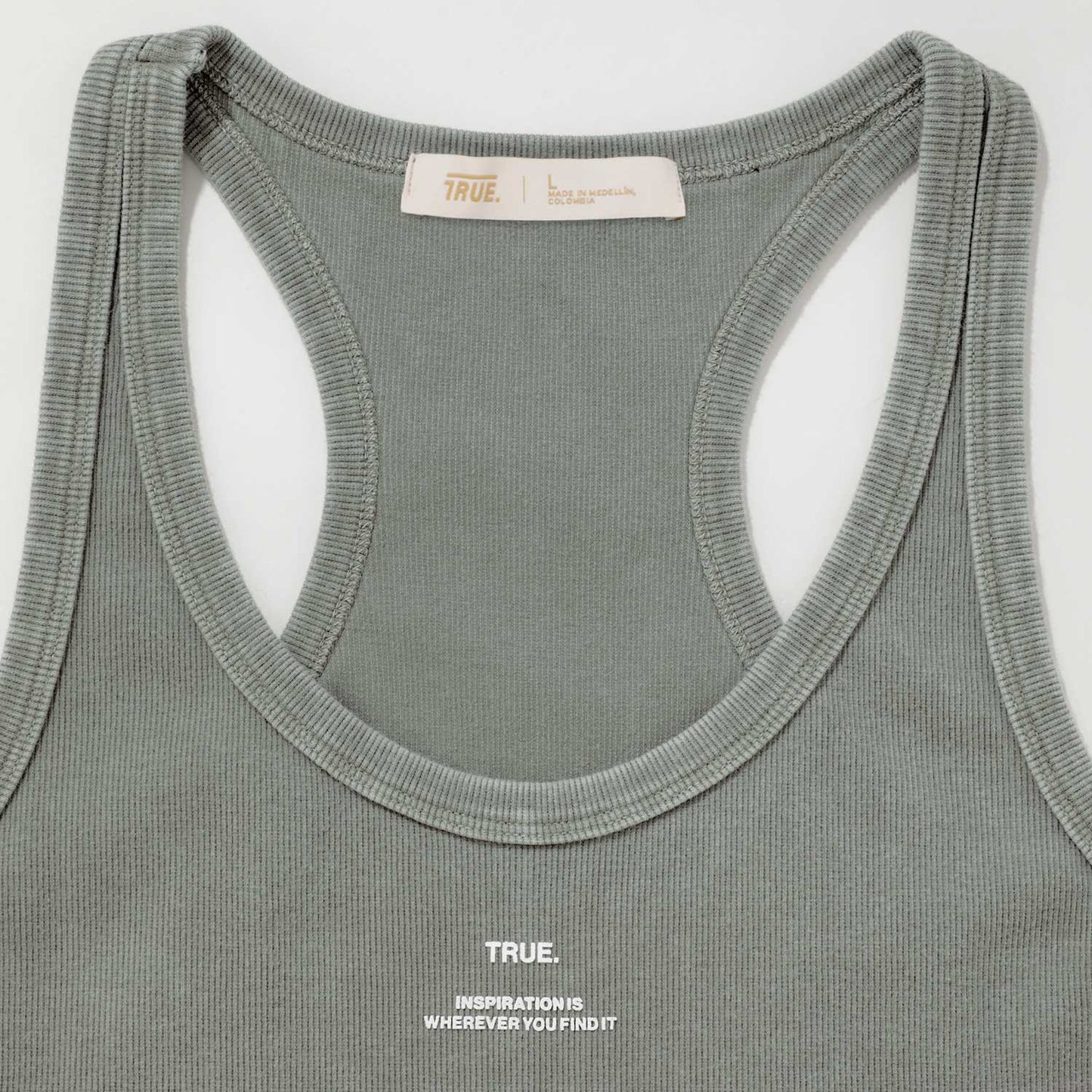 Washed Ribbed Tank Top Light Grey