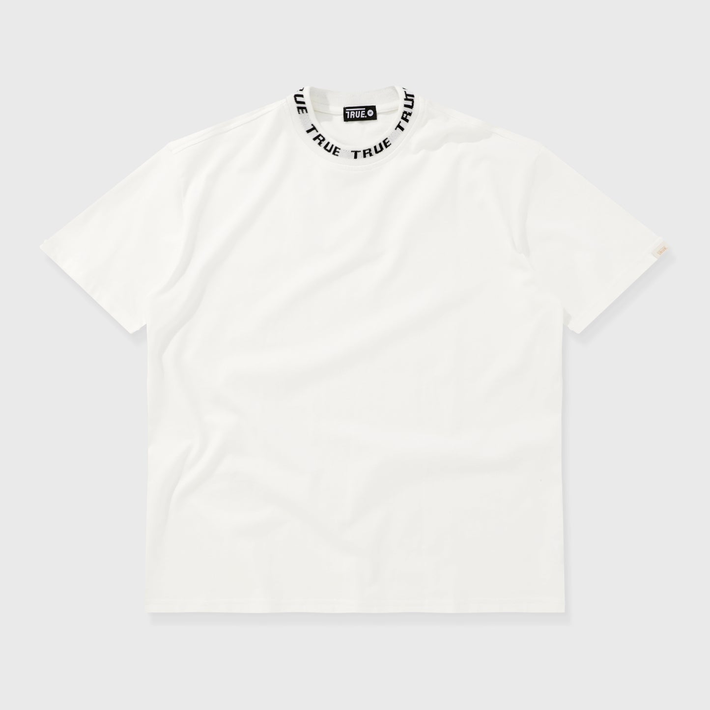 Knit Collar Oversized Tee Ivory