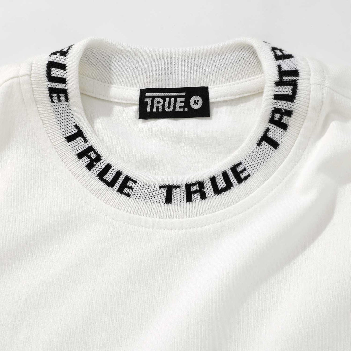 Knit Collar Oversized Tee Ivory