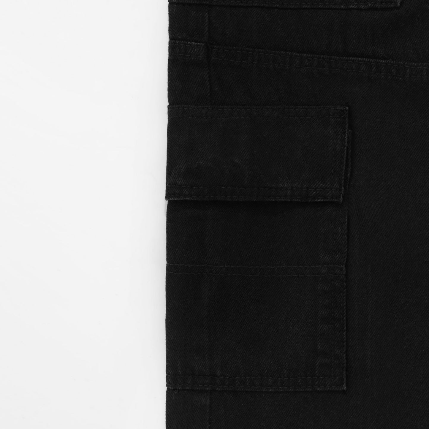 Pantalon Cargo Denim Bota Recta Negro