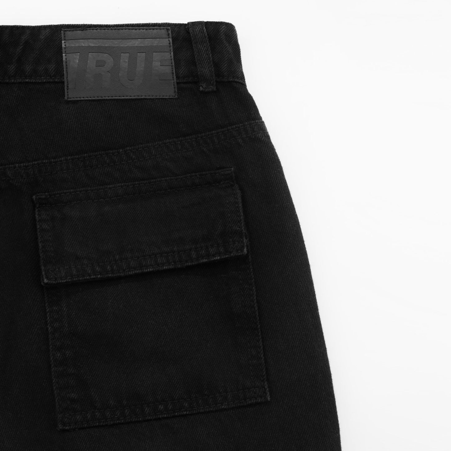 Pantalon Cargo Denim Bota Recta Negro