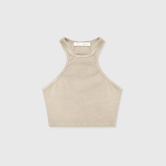 Core Ribbed Crop Tank Sand