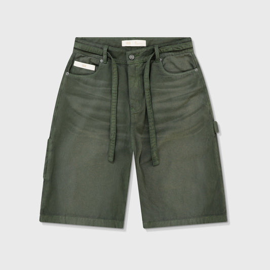 Dirty-Wash Jorts Military Green