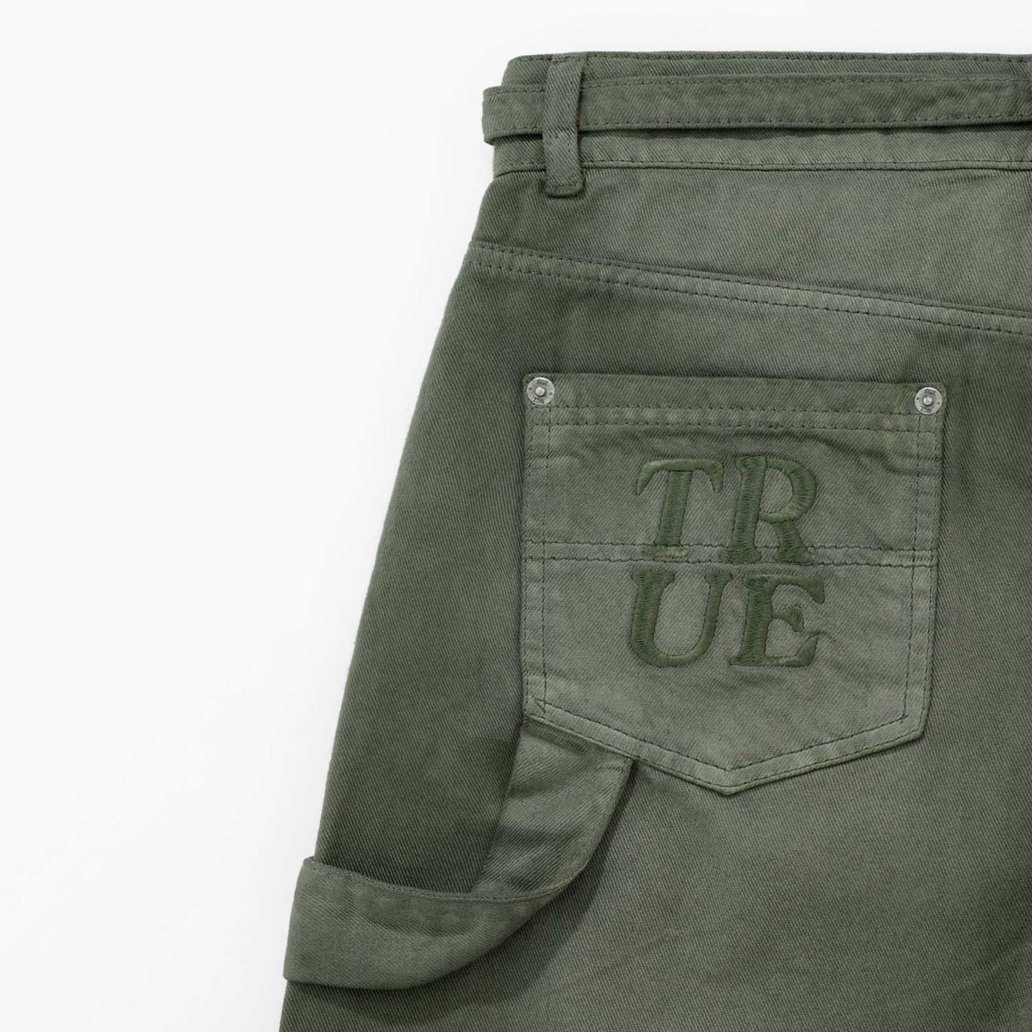 Dirty-Wash Jorts Military Green