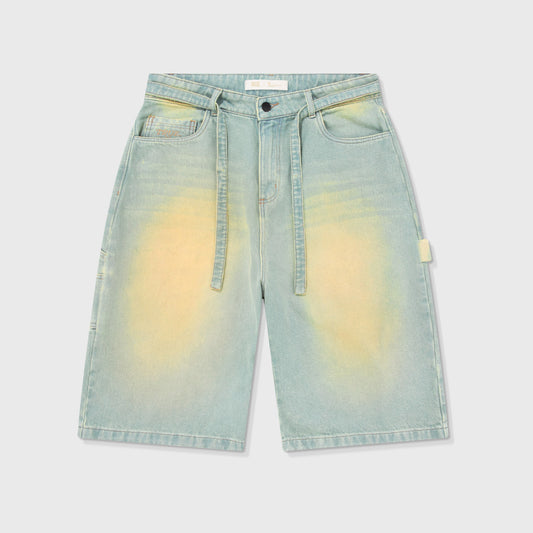 Dirty Wide-Leg Jorts Blue