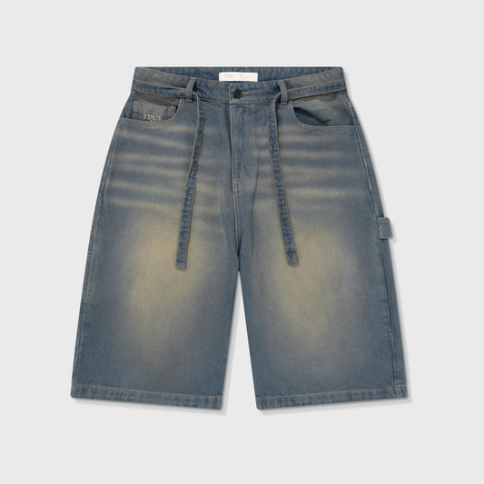 Dirty Wide-Leg Jorts Dark Blue