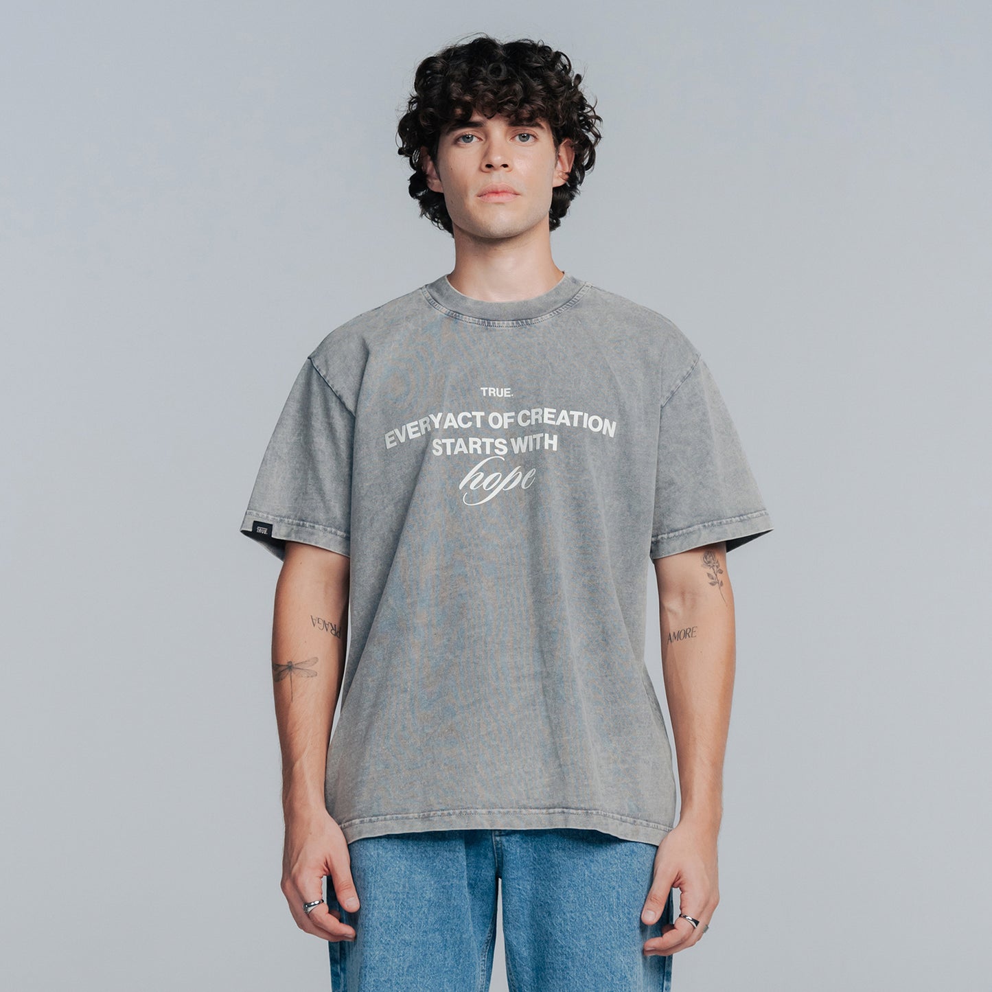 Hope T Shirts Washed Grey