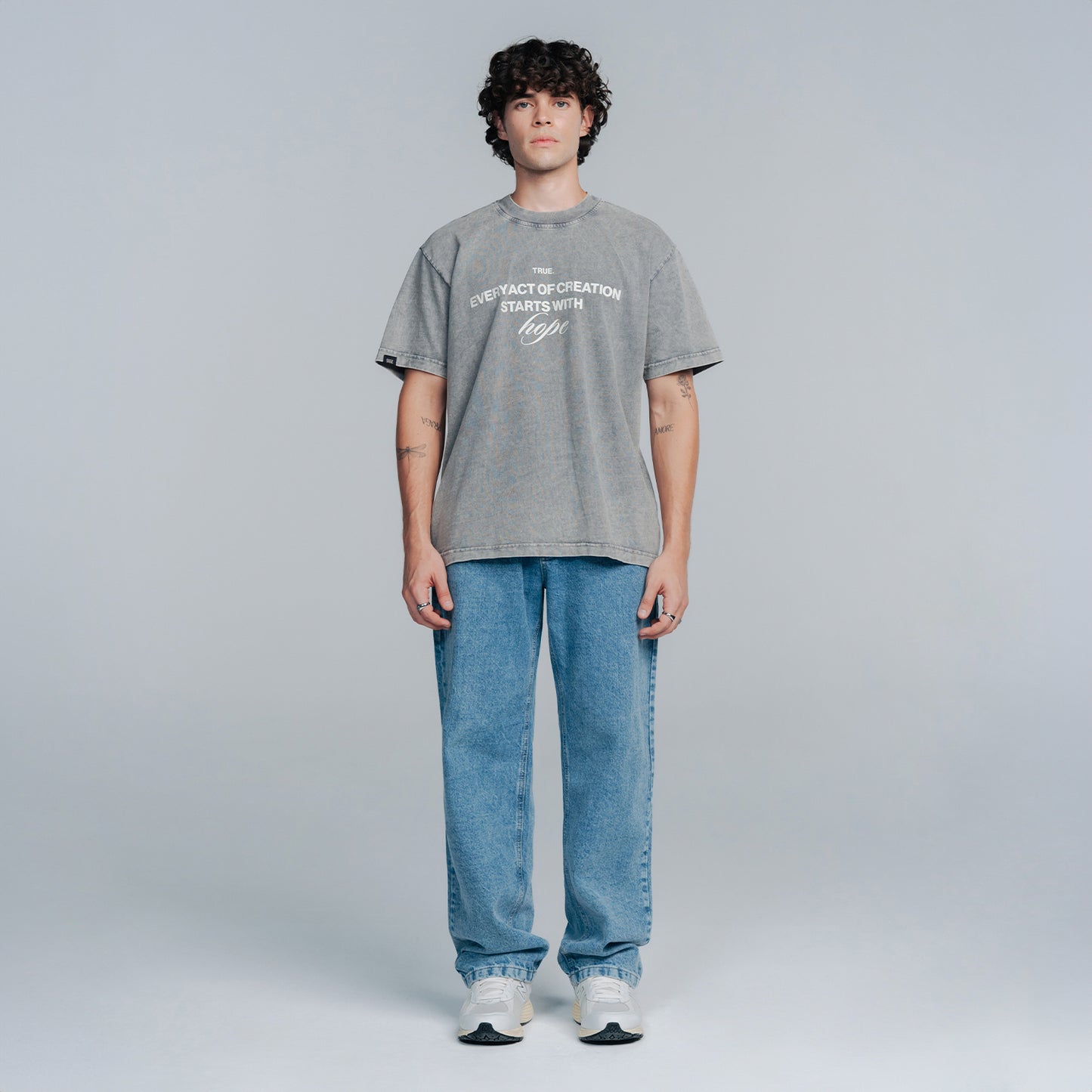 Hope T Shirts Washed Grey