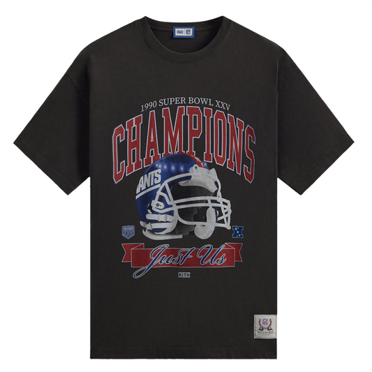 KITH X NFL GIANTS SUPERBOWL VINTAGE TEE BLACK