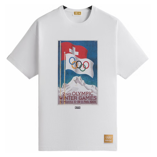 KITH OLYMPICS HERITAGE ST. MORITZ 1928 VINTAGE TEE WHITE