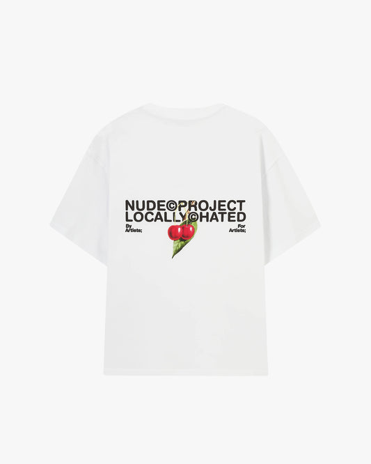 Nude Project Locally Hated Cherry Tee White