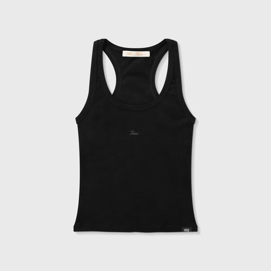 Signature Ribbed Tank Top Black