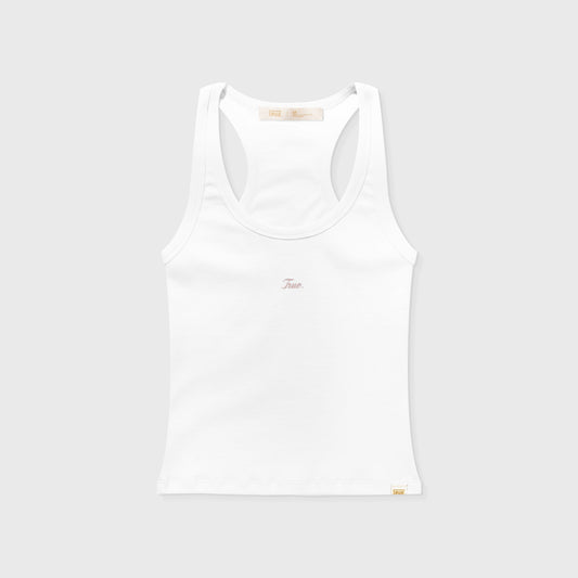 Signature Ribbed Tank Top White