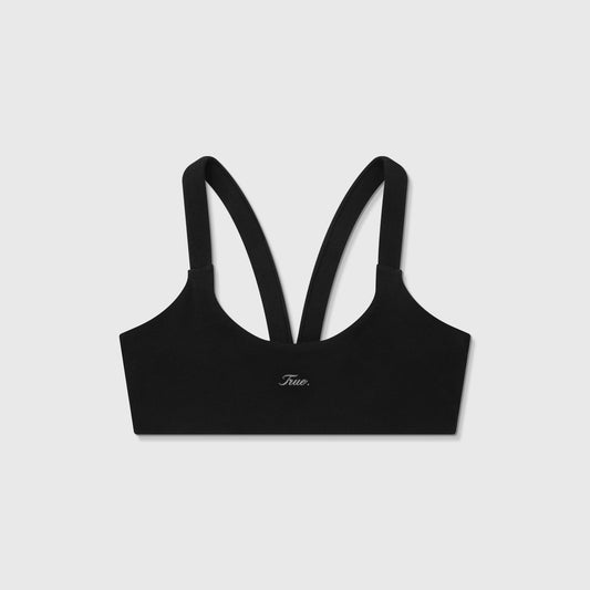 Signature Ribbed Cropped Tank Black