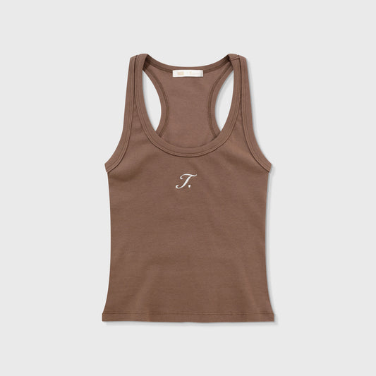 The Journey Ribbed Tank Top Brown