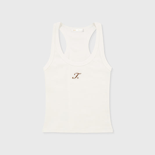 The Journey Ribbed Tank Top Cream