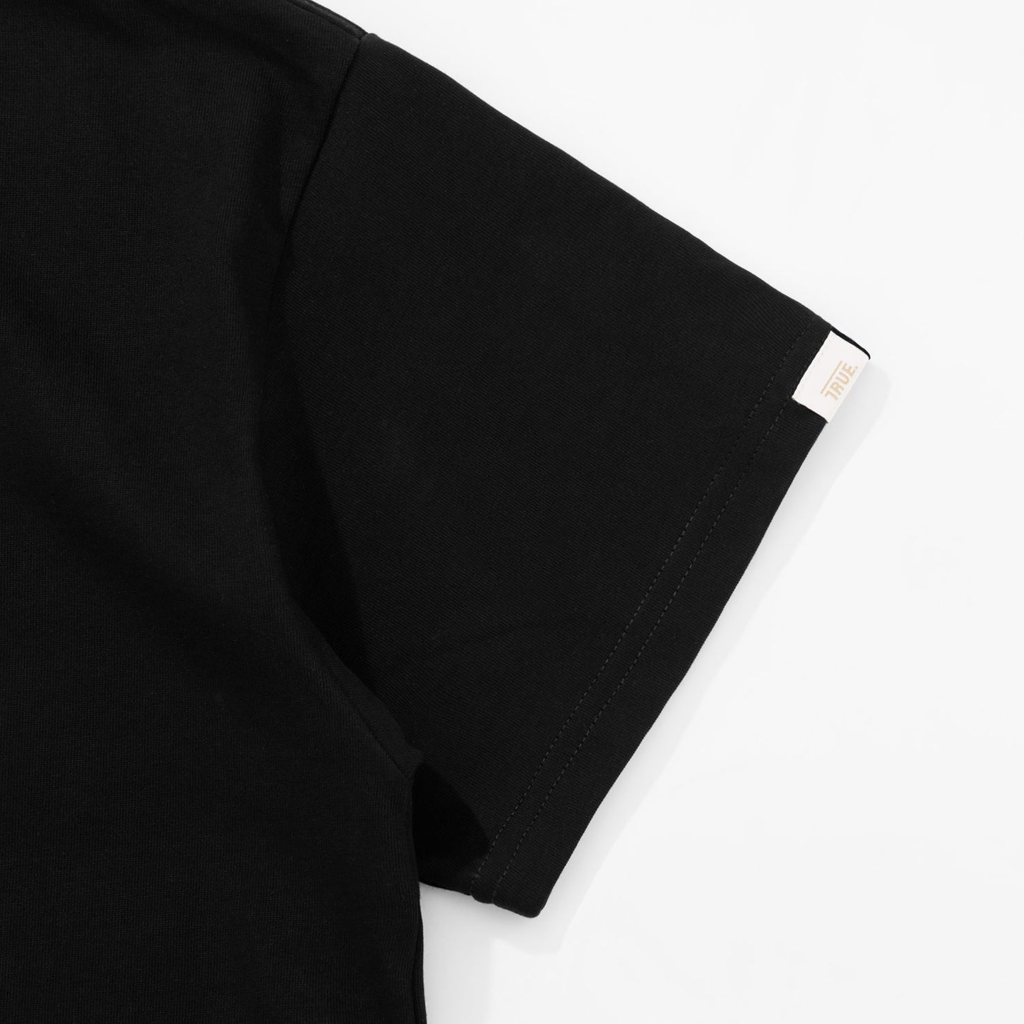 Knit Collar Oversized Tee Black