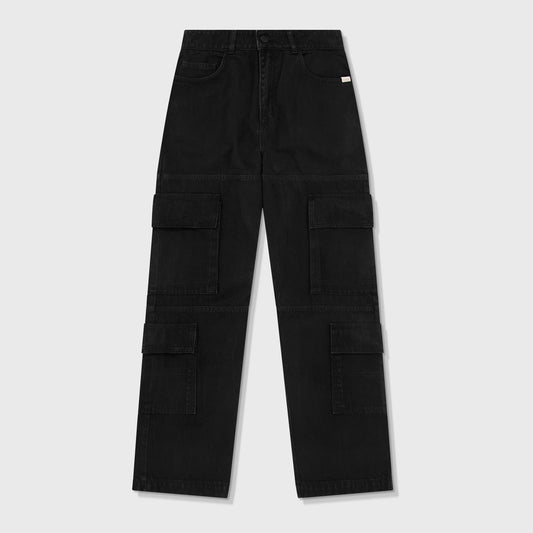 Pantalon Cargo Denim Bota Recta Negro