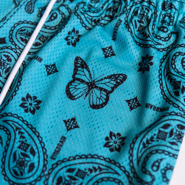 Teal Paisley Shorts