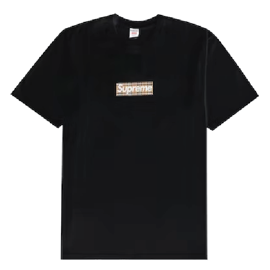 Supreme Burberry Box Logo Tee Black