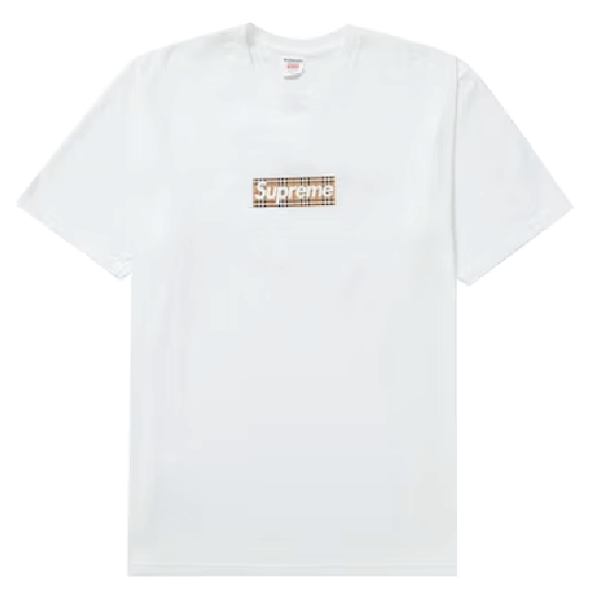 Supreme Burberry Box Logo Tee White