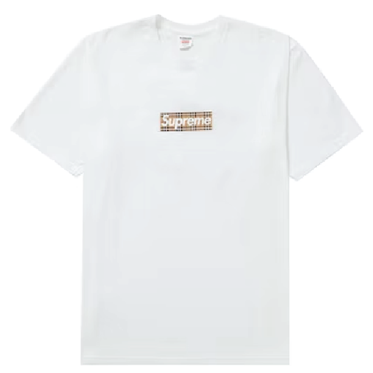 Supreme Burberry Box Logo Tee White